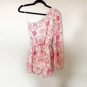 MAHILA bess one shoulder romper in‎ pink women’s xs